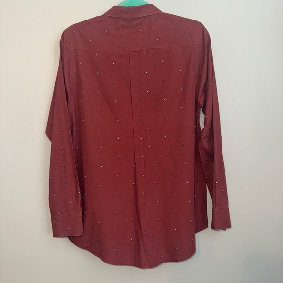 EUC Peau De Loup All Over Embroidered Animal Button Down Shirt Size 8 - Picture 6 of 7